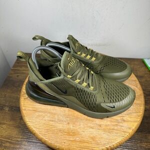 Nike Air Max 270 Mens Olive Green Running Lifestyle Shoes Size 9 AH8050-201